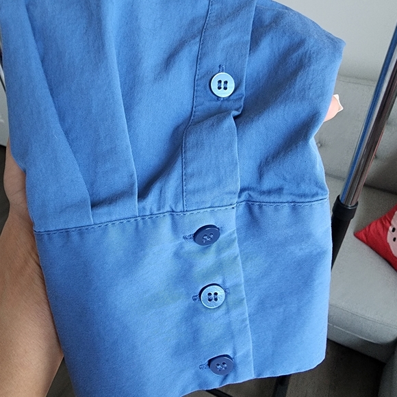 Zara Button Up Blue Shirt with Pockets - Picture 3 of 9